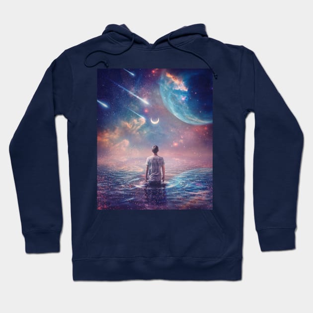 wandering cosmic oceans Hoodie by psychoshadow